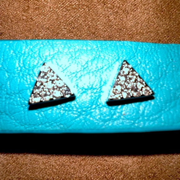 Fossil Jewelry - Fossil triangle crystals stud earrings with